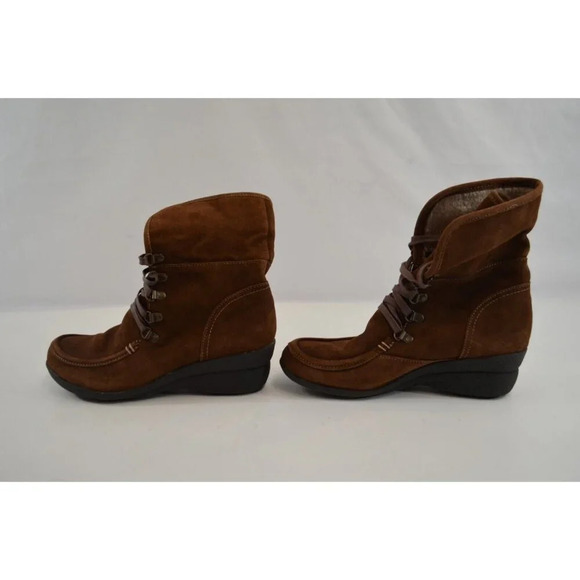 Hush Puppies Brown Suede Lace Up Boots Wave Reflex Sole Women's US Size 9 M - Picture 5 of 10